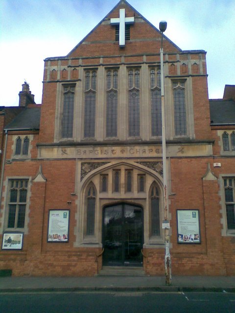 The arched front door of the chapel on Kettering Road